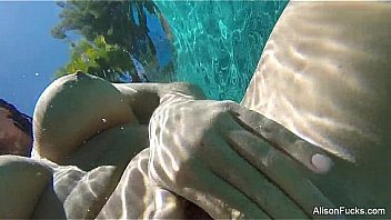 Alison Tyler swims and masturbates in the pool